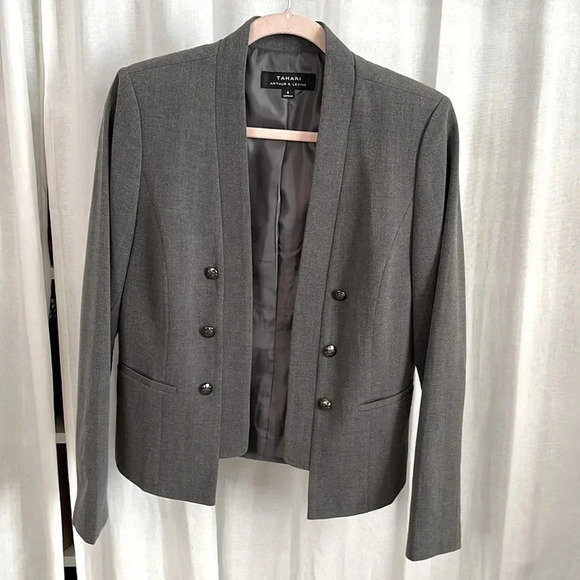 TAHARI ARTHUR S. LEVINE Fitted Blazer Button Details Open Style Lined, Size 8 - Picture 2 of 8